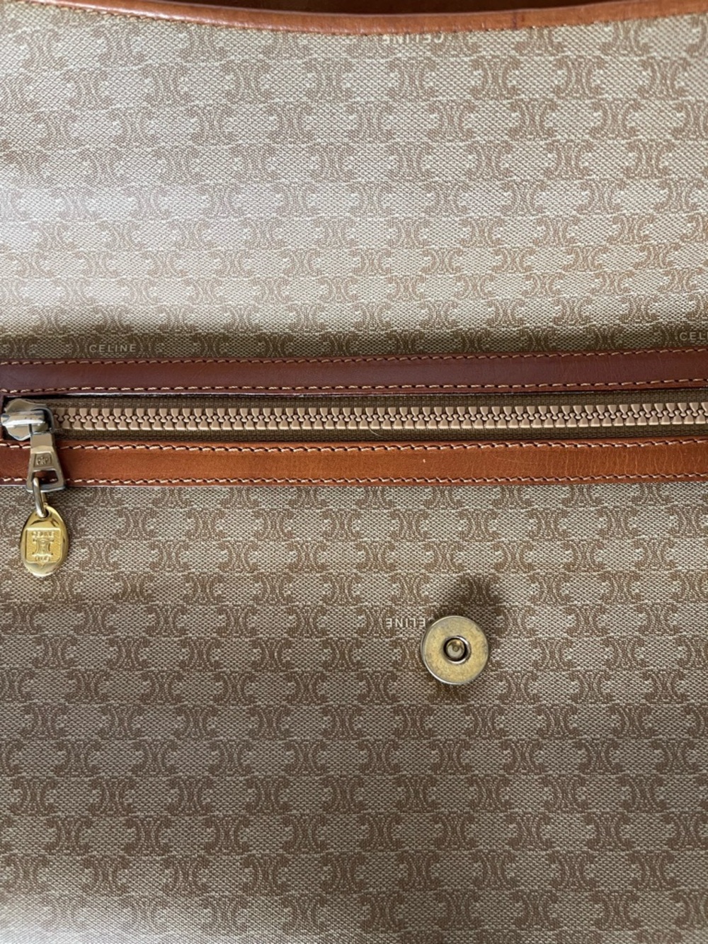 Vintage Celine Macadam Canvas Clutch | Classic Monogram Envelope Bag with COA - Picture 6 of 12